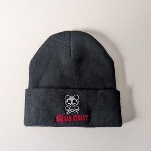 Han Dynasty panda skull black beanie Sichuan Restaurant NWOT